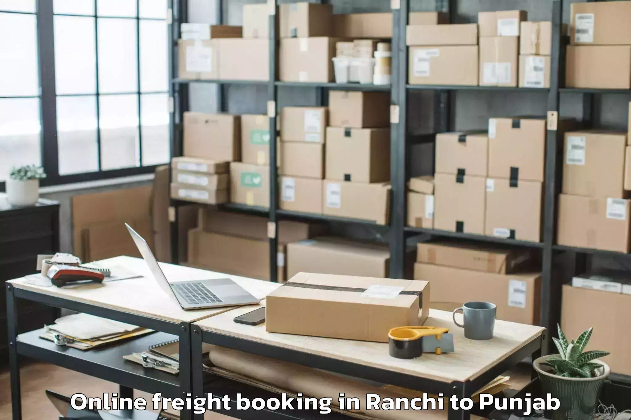 Trusted Ranchi to Nurpur Kalan Online Freight Booking